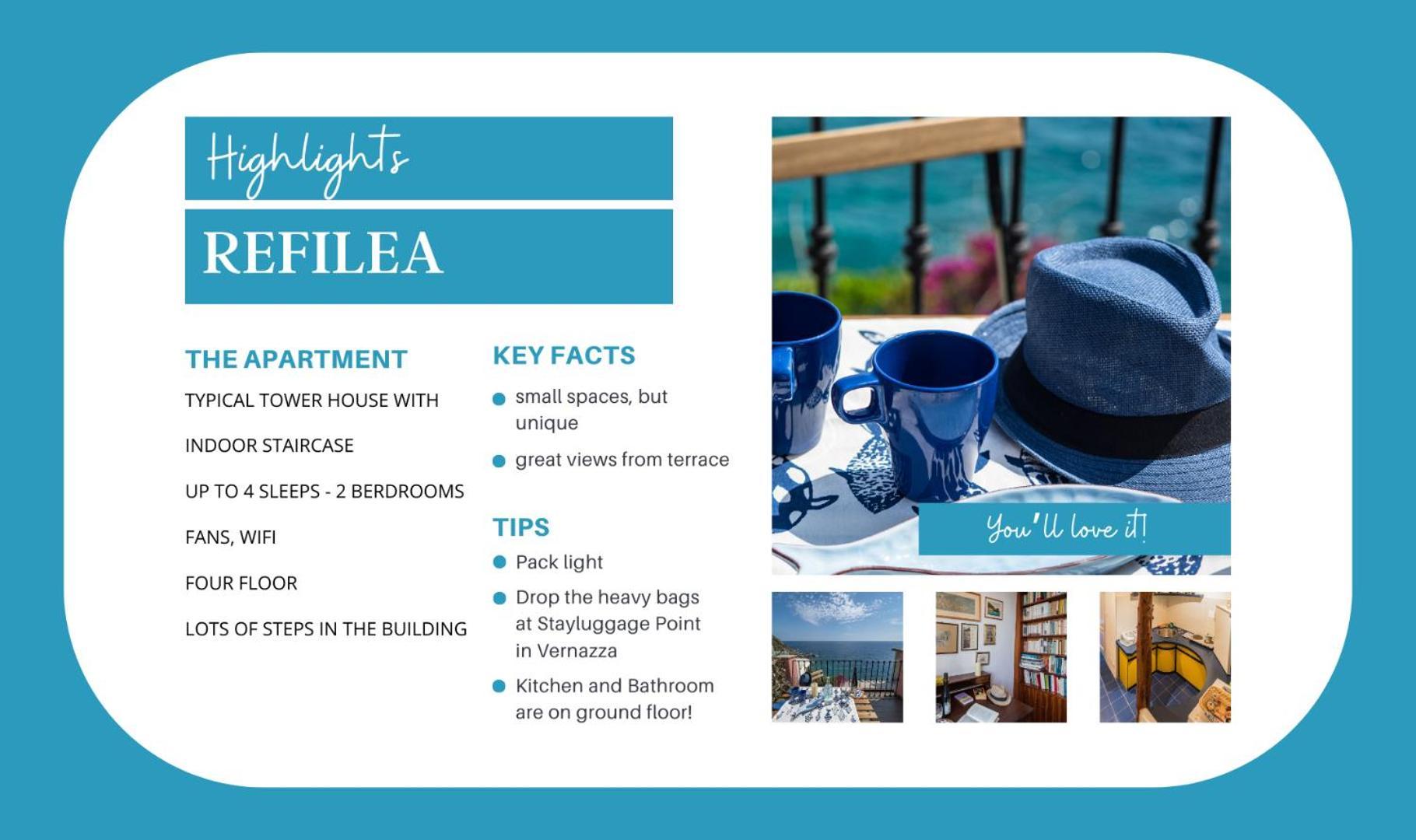 Refilea Sea View Tower Villa Вернацца Екстер'єр фото